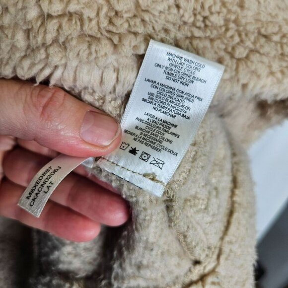 Calvin Klein Full Zip Tan Sherpa Jacket coat Size Large - Picture 9 of 13